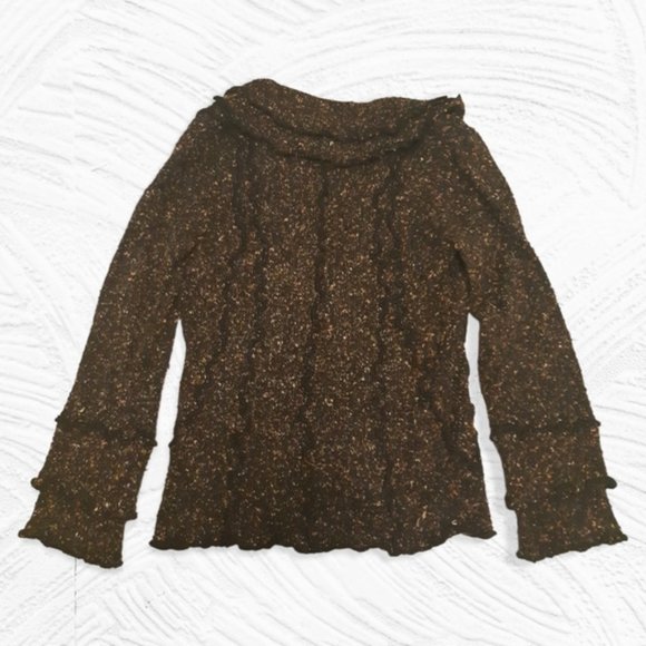 Jana womens art to wear big button flouncy fuzzy cardigan size small - Picture 2 of 9